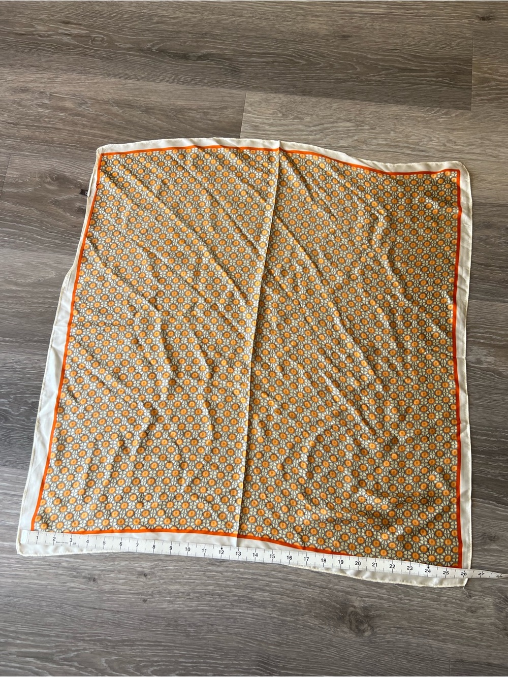 Orange Floral Print Silky and soft  scarf